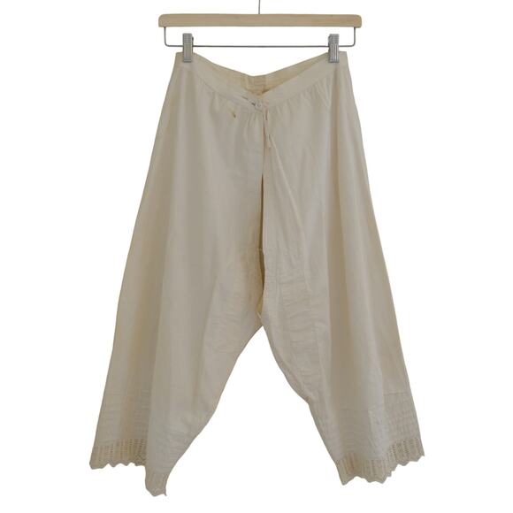 Antique Split Leg Bloomers White Cotton - Picture 1 of 8